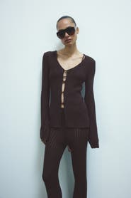 H&M Bead-detail Crochet-look Top