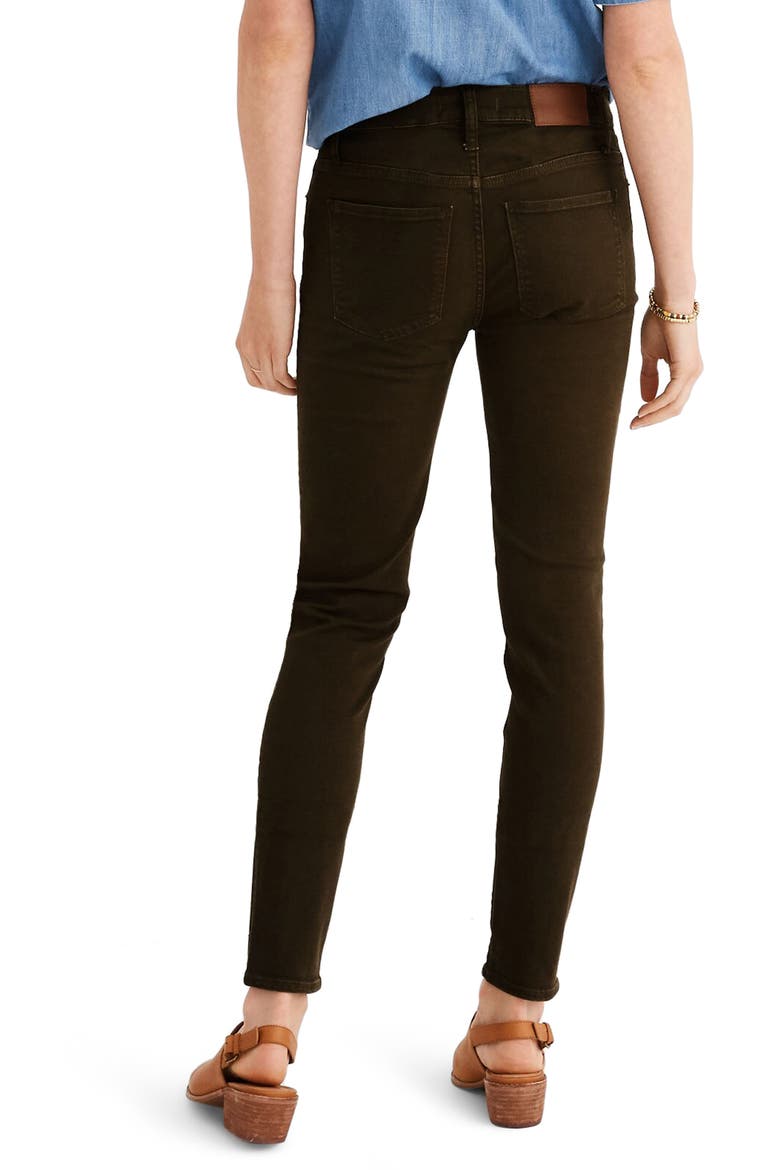 9-Inch Mid-Rise Skinny Jeans: Garment Dyed Button Front Edition, Alternate, color, DRIED OLIVE