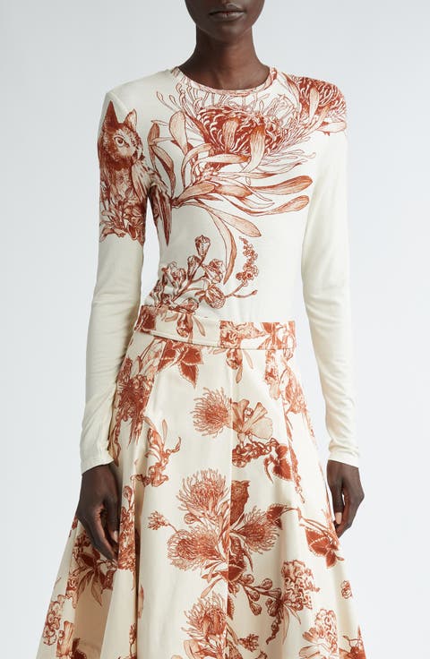 Pincushion Forest Print Knit Top