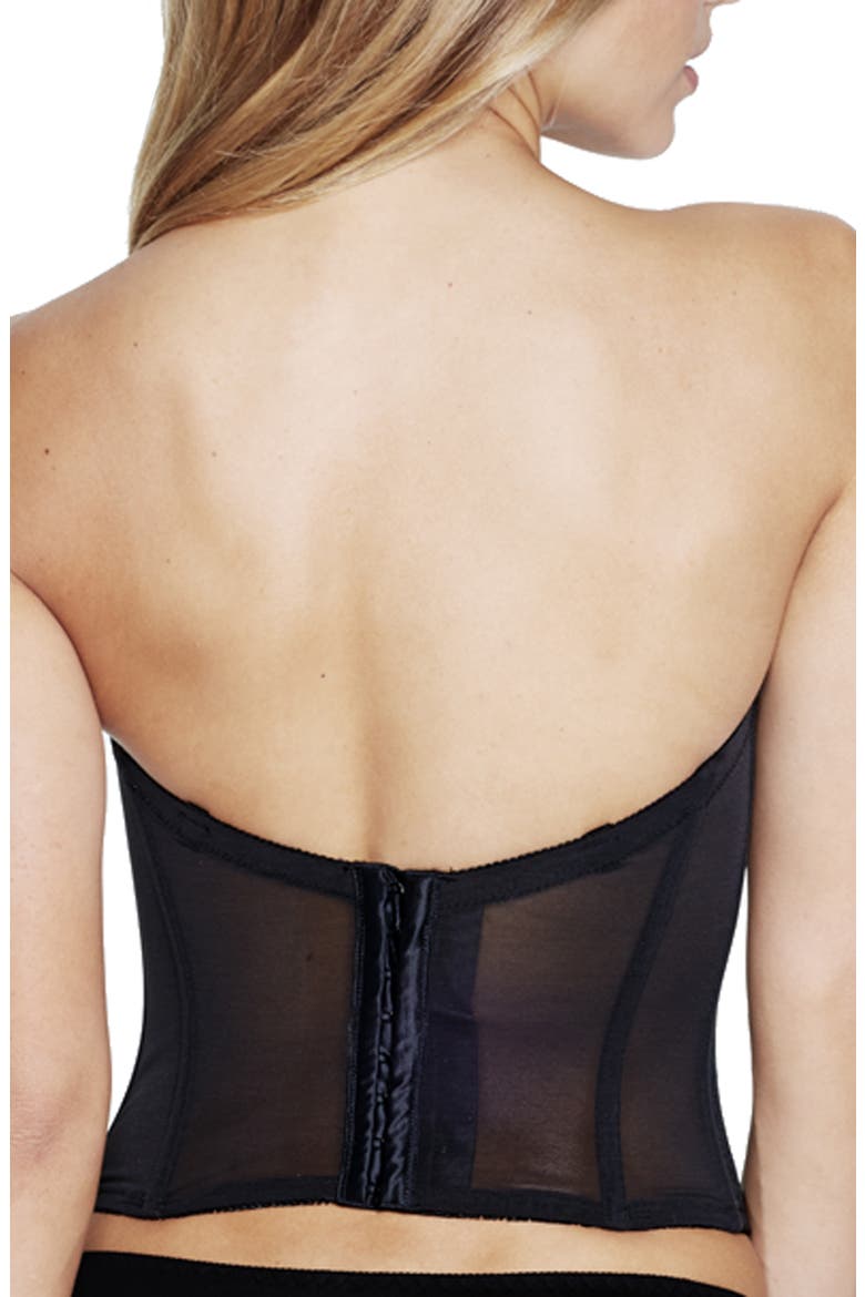 Ariel Longline Hidden Underwire Bustier, Alternate, color, BLACK