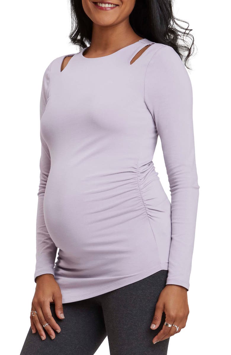 Stowaway Collection Double Keyhole Maternity Top, Main, color, 