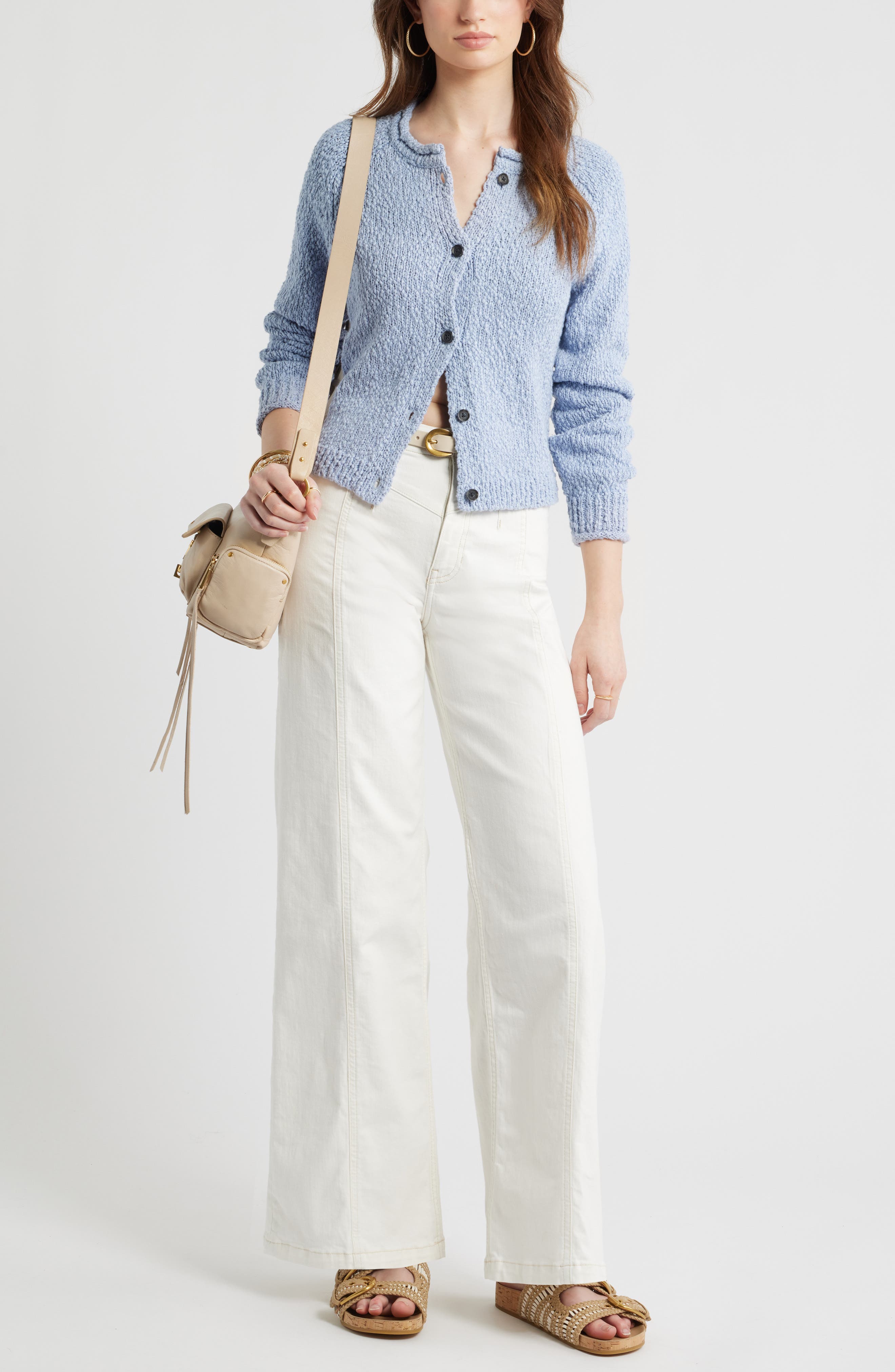 Fitted Textured Cotton Cardigan - image 4