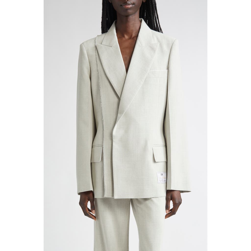 Shop Victoria Beckham Raw Seam Wool Blend Blazer