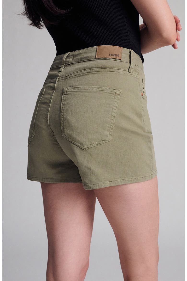 Heidi High Waist Denim Shorts, Alternate, color, GREEN FLEX BLUE