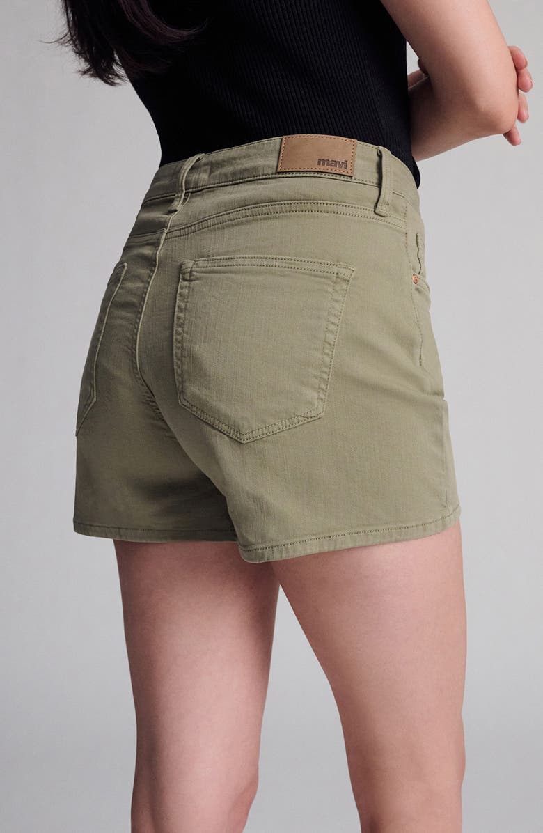 Mavi Jeans Heidi High Waist Denim Shorts, Alternate, color, Green Flex Blue
