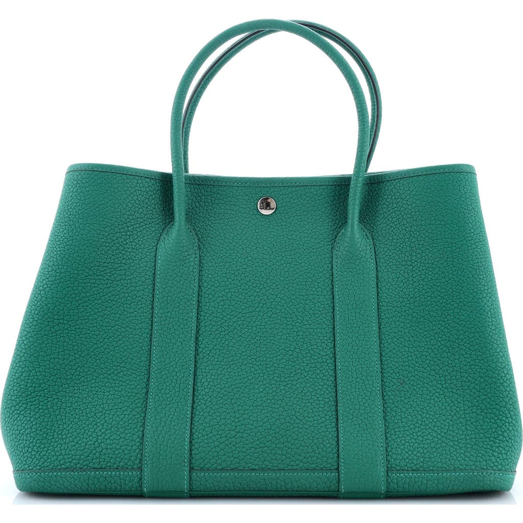 Pre-owned Hermes Hermes Garden Party Tote Leather 36 In Green