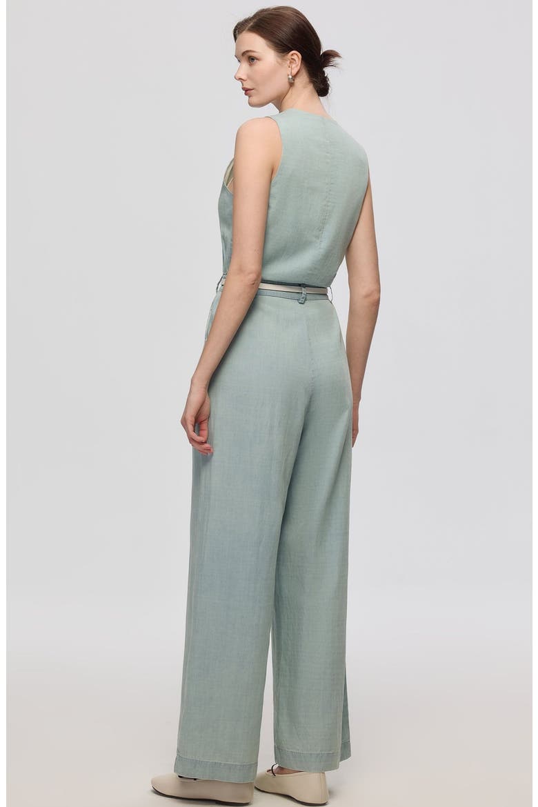 Nahla Chambray Jumpsuit, Alternate, color, Chambray Blue