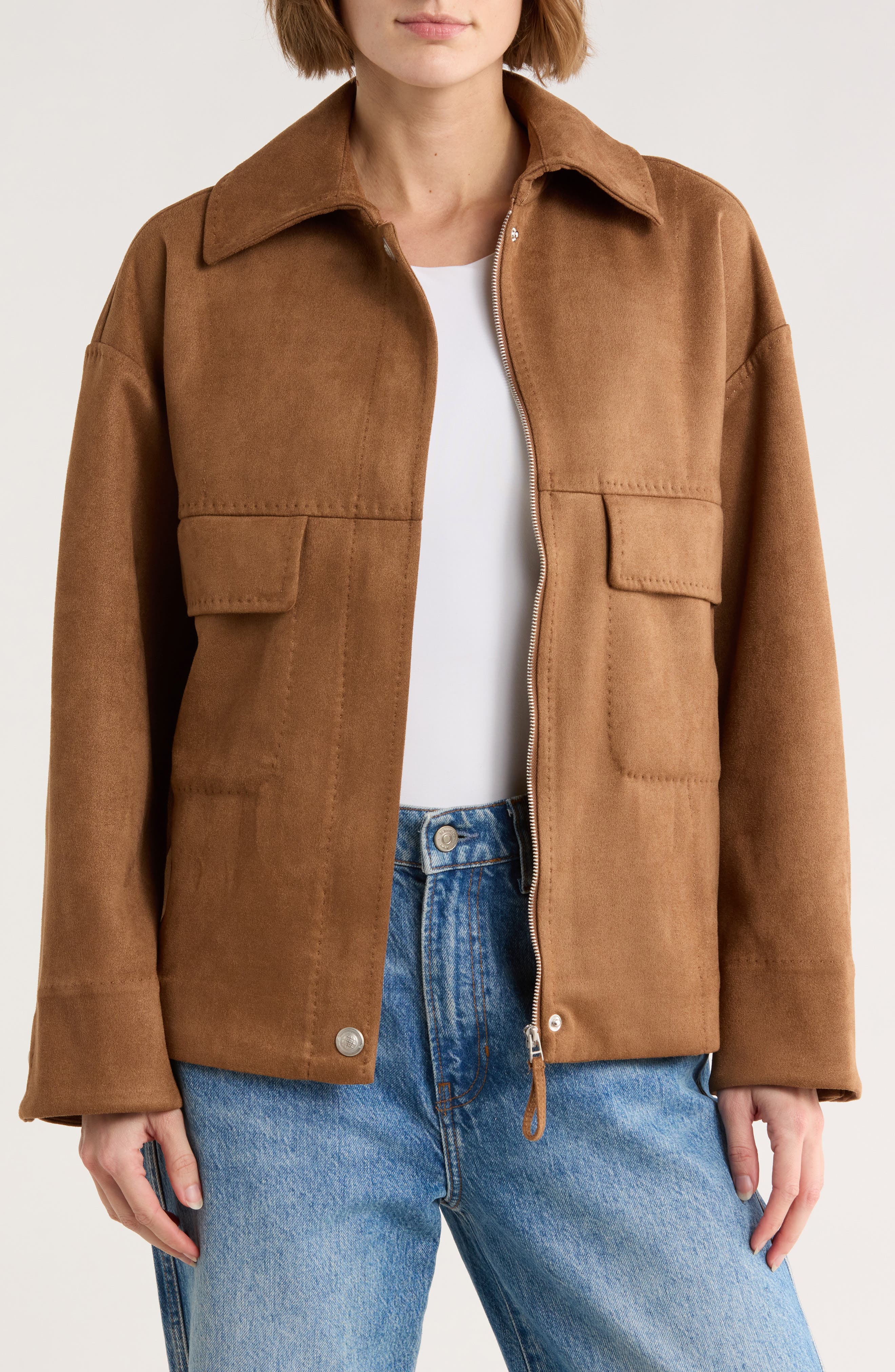 MAX STUDIO Faux Suede Jacket