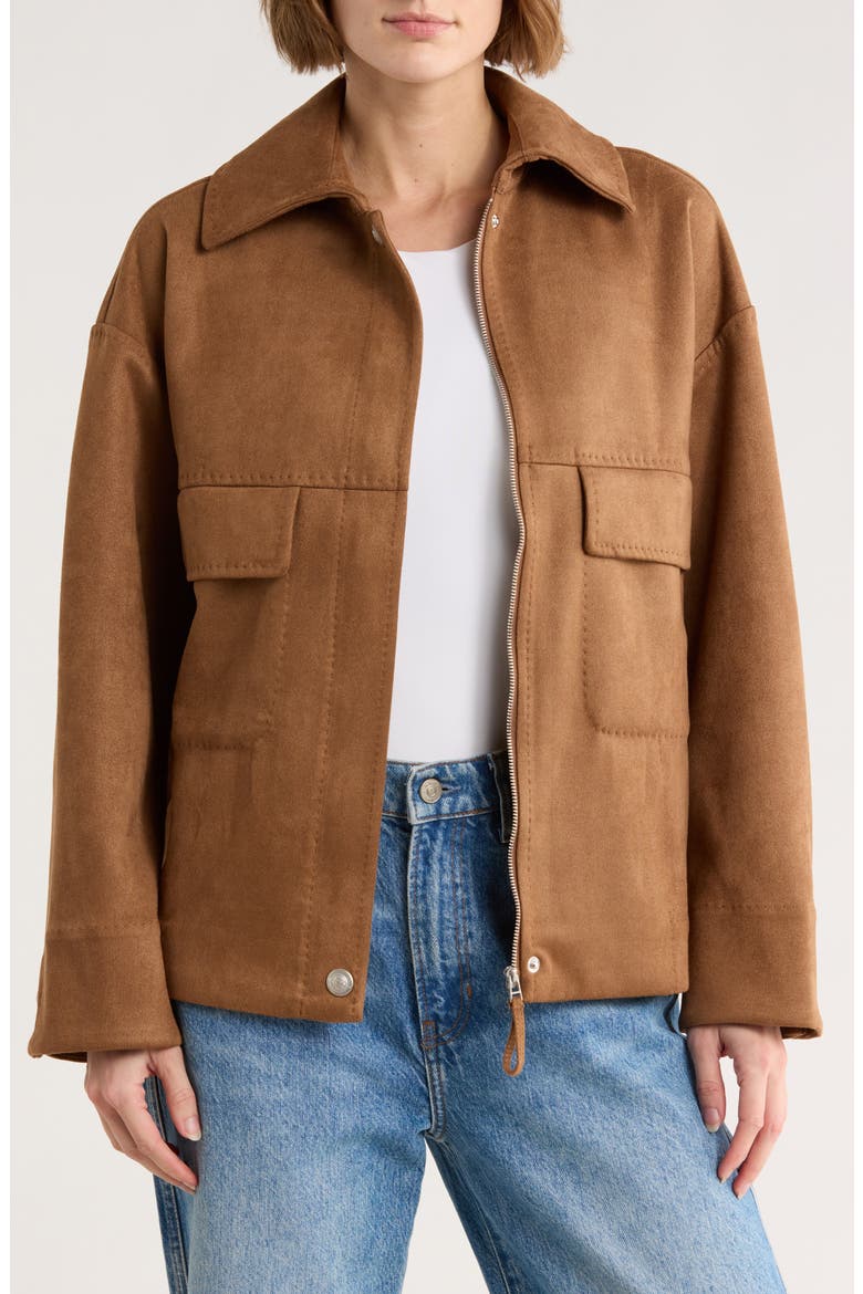 MAX STUDIO Faux Suede Jacket (Women) | Nordstromrack