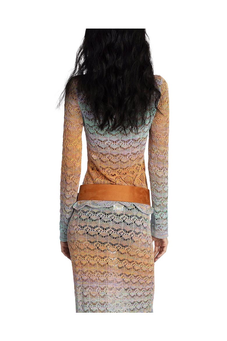 Ombre Space Dye Crochet Top- Sunset, Alternate, color, Sunset