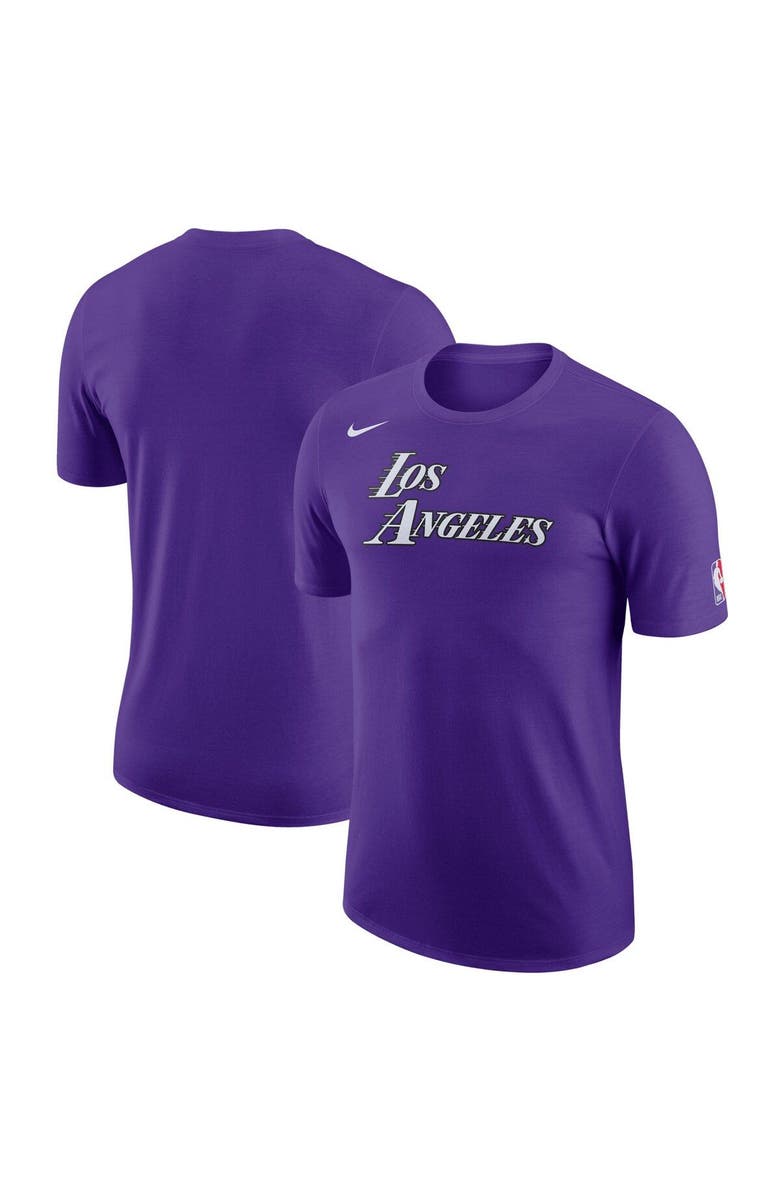 Nike Men's Nike Purple Los Angeles Lakers 2022/23 City Edition Essential Logo Performance T-Shirt, Alternate, color, 