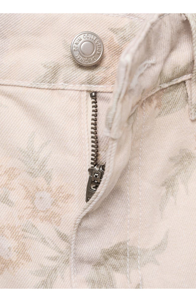 MANGO Floral Print Wide Leg Jeans, Alternate, color,