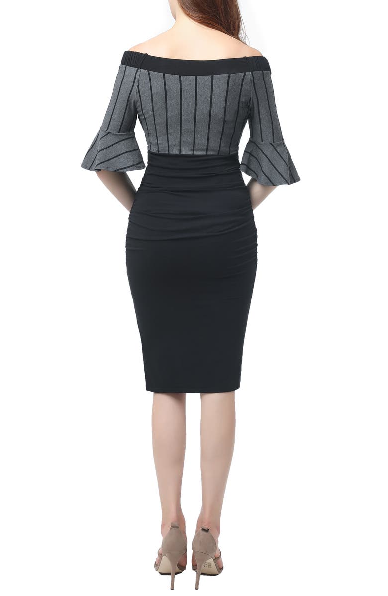 Kimi and Kai Josephine Off the Shoulder Body-Con Maternity Dress, Alternate, color,