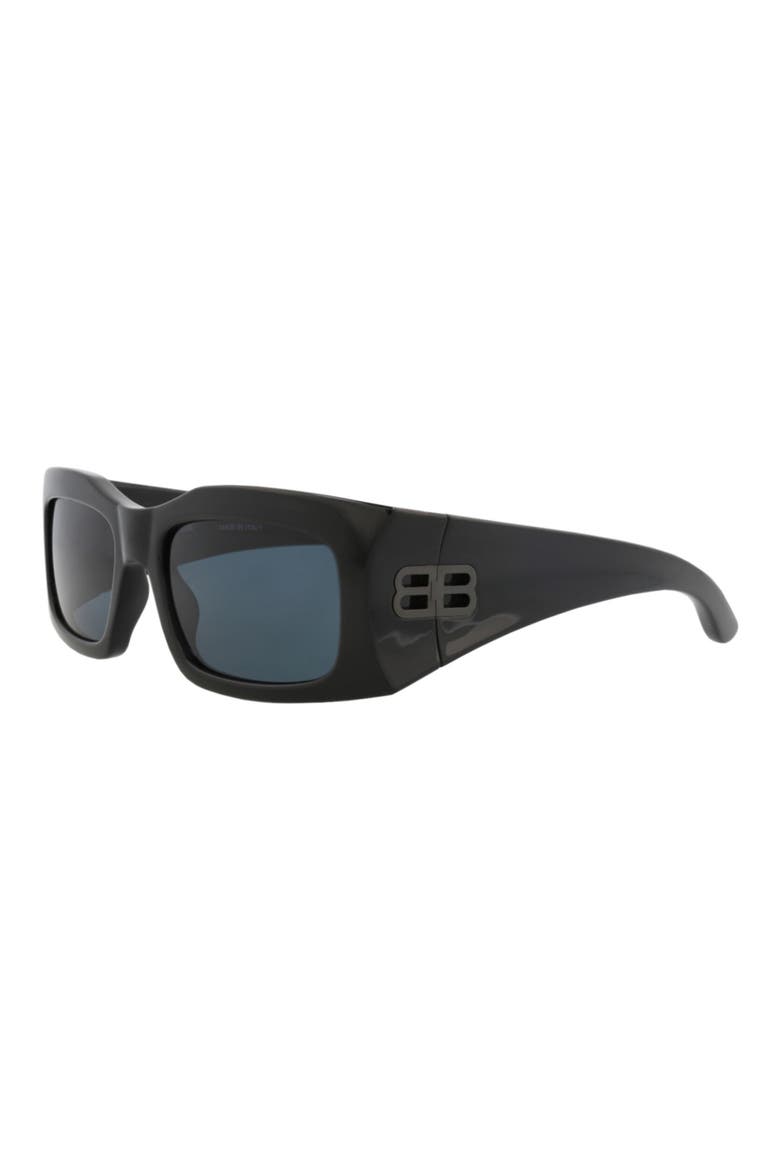 Gender Inclusive Novelty 55mm Square Sunglasses, Alternate, color, BLACK BLACK BLUE