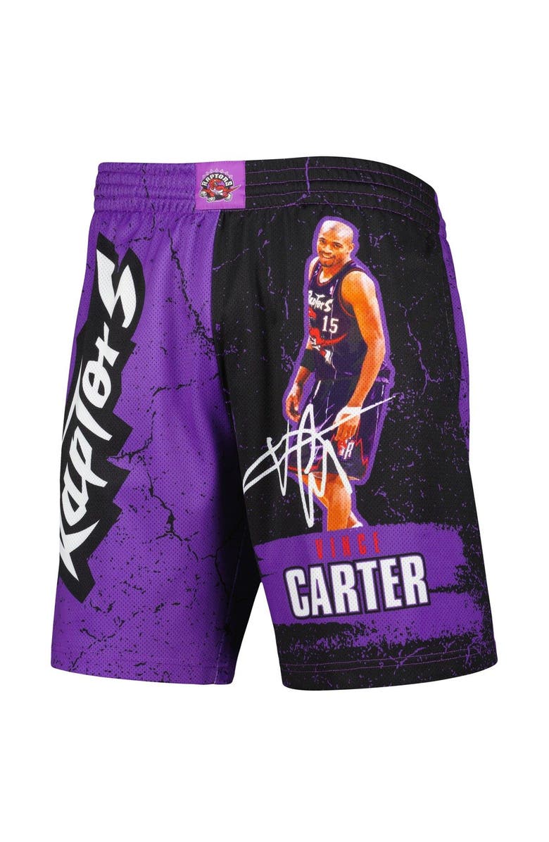Mitchell & Ness Men's Mitchell & Ness Vince Carter Purple Toronto Raptors Hardwood Classics Player Burst Shorts, Alternate, color, 