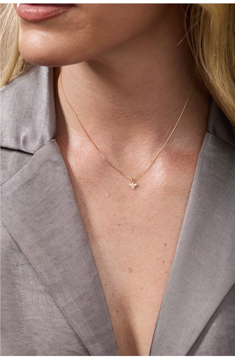 Set & Stones Bee Pendant Necklace, Alternate, color, Gold
