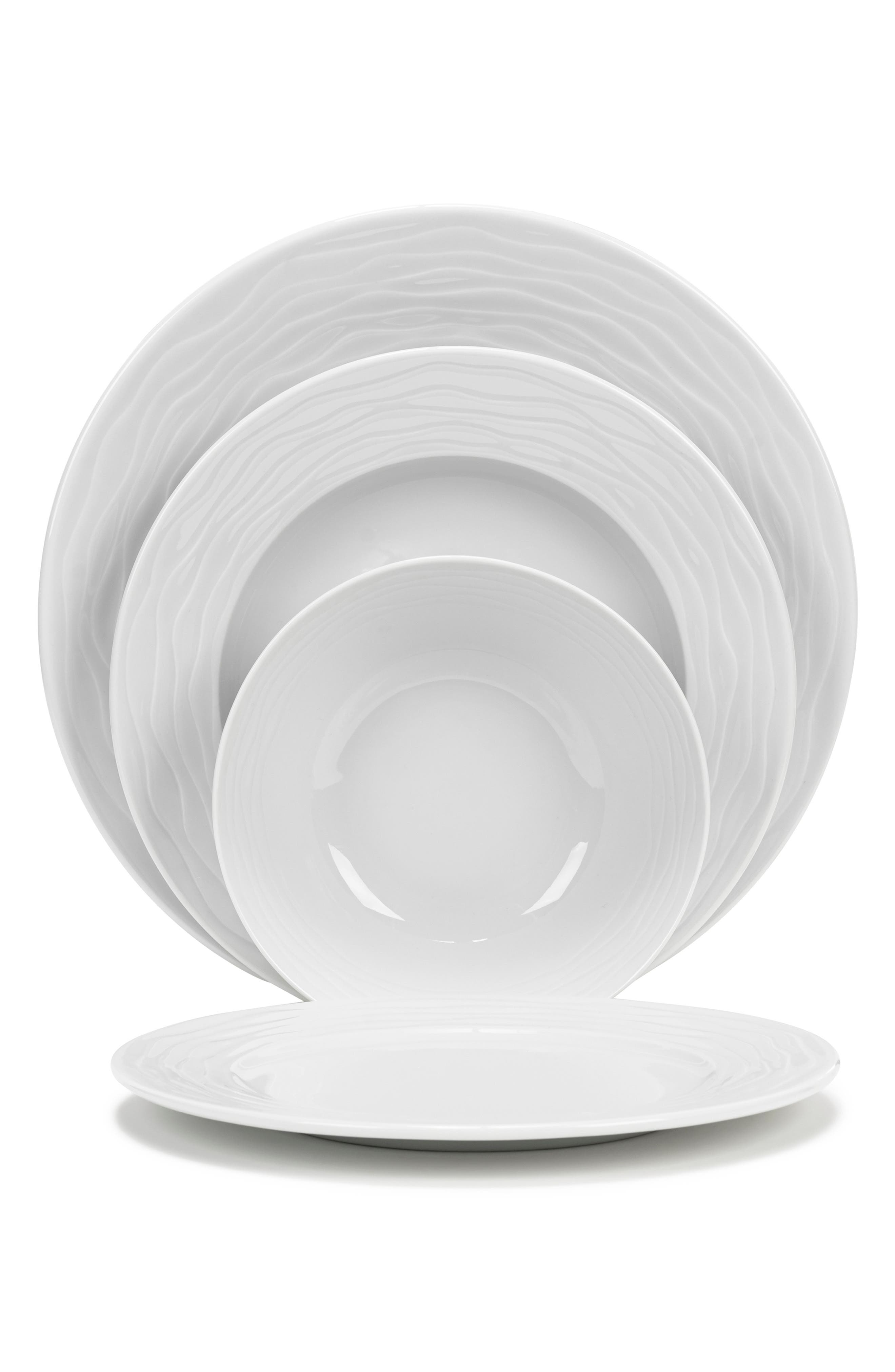 FRENCH HOME White Wave 16-Piece Dinnerware Set