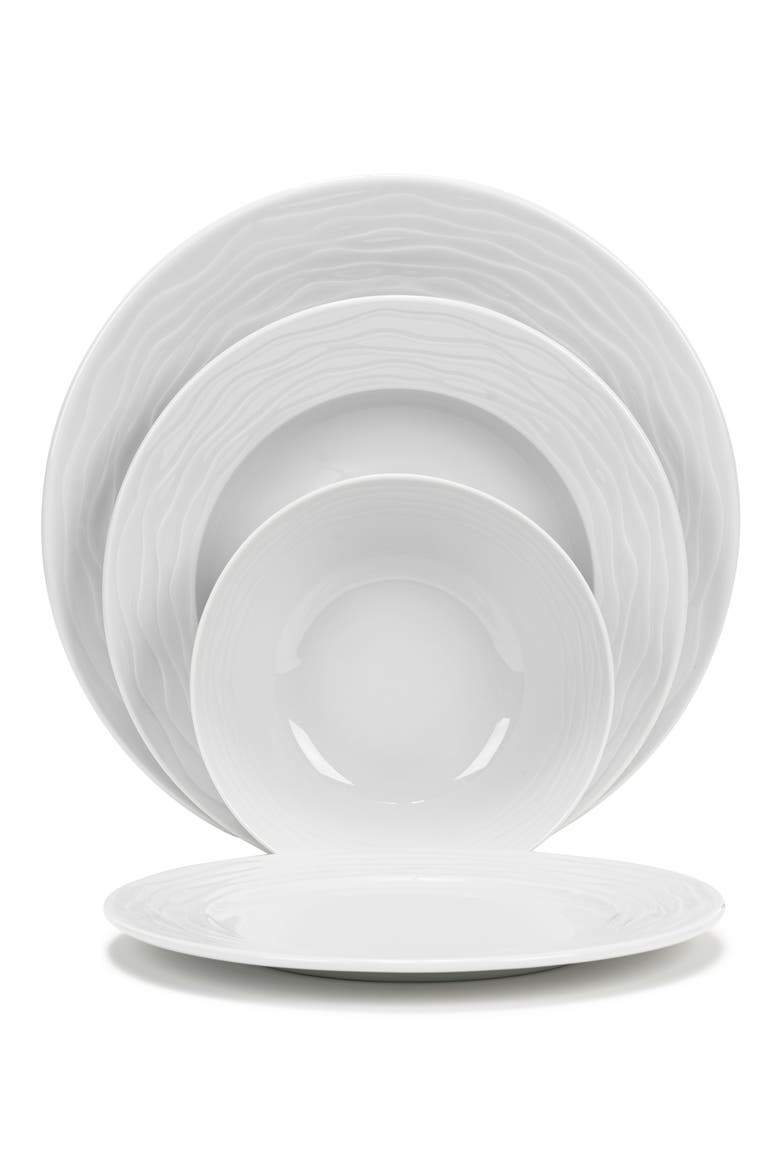 White Wave 16-Piece Dinnerware Set, Main, color, OFF-WHITE