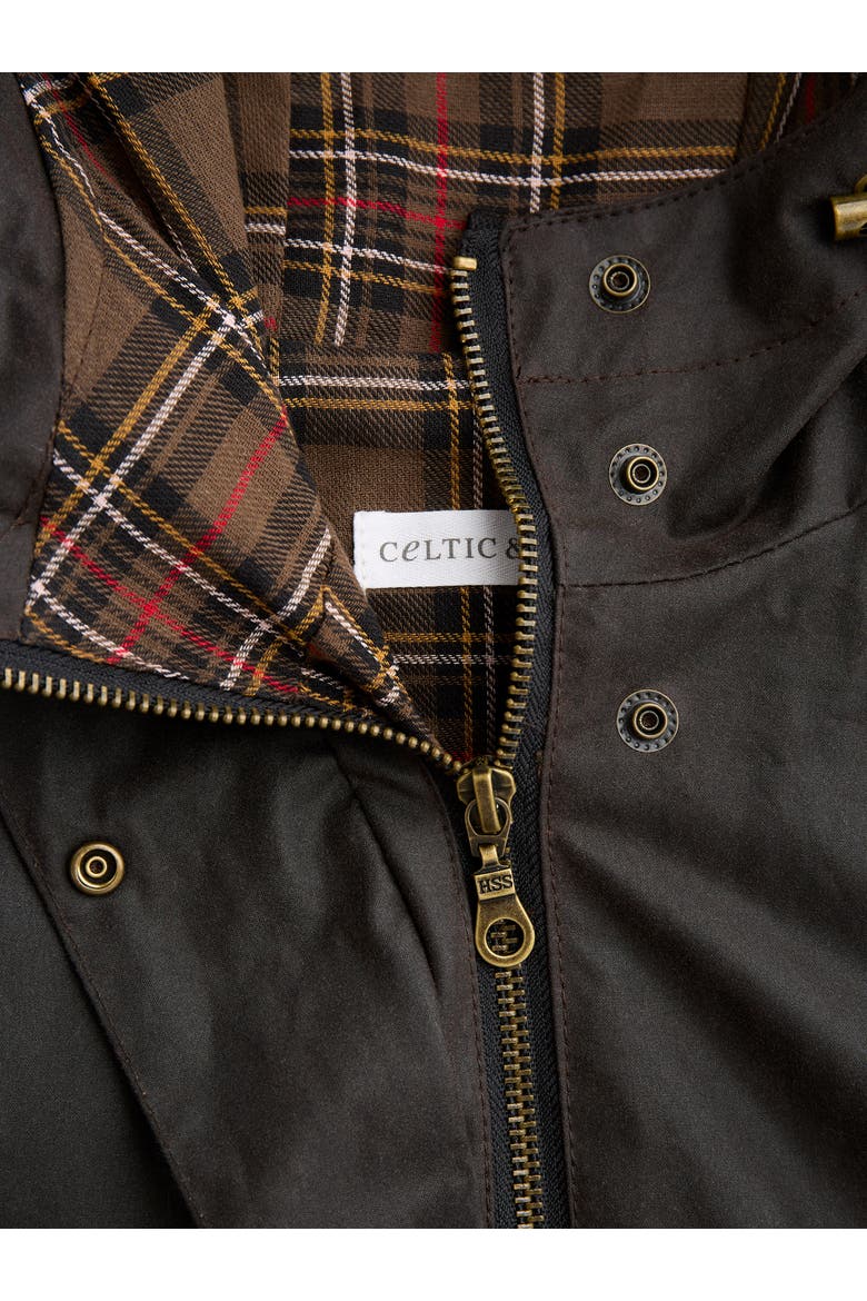 Wax Cotton Overcoat, Alternate, color, DARK BROWN