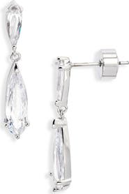 Nordstrom Elongated Pear Cubic Zirconia Drop Earrings