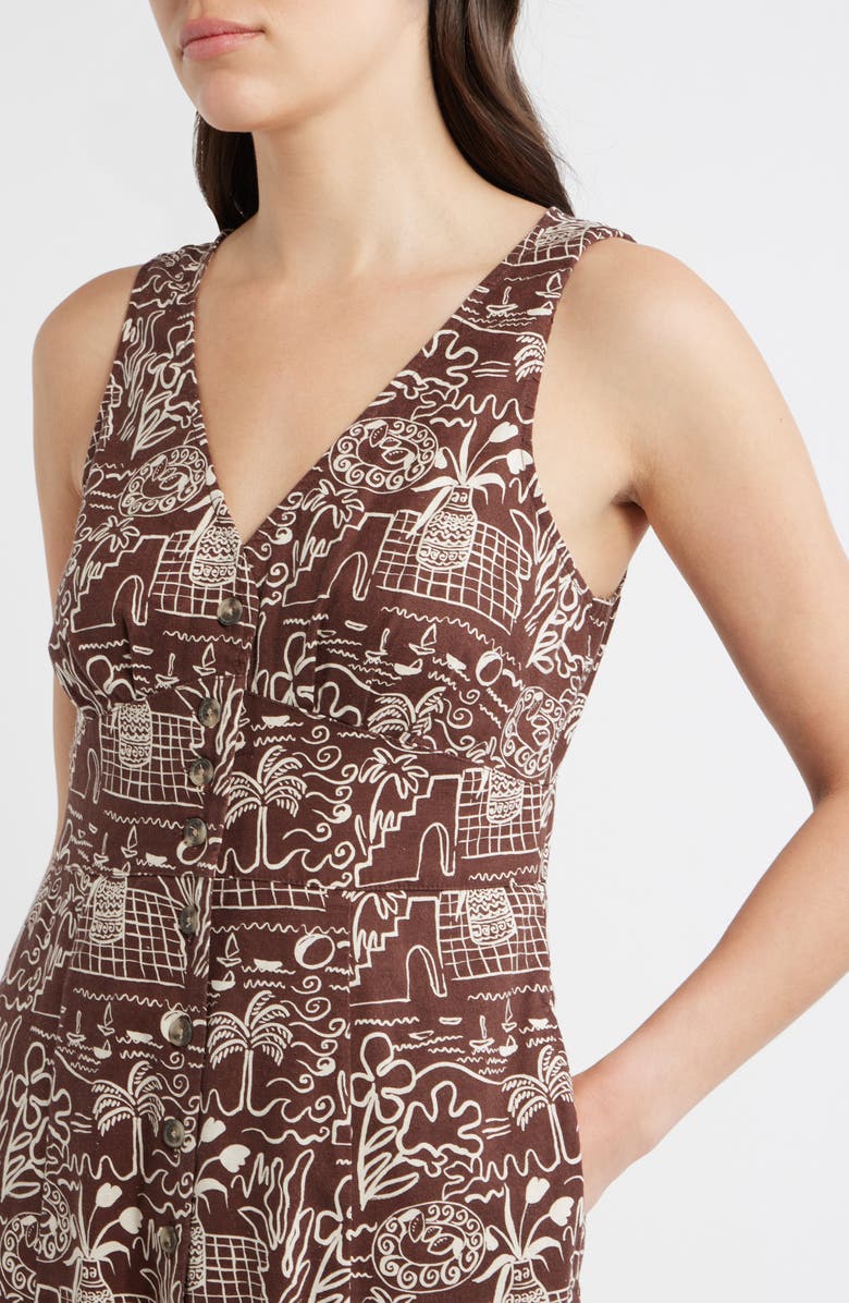 Marine Layer Camila Print Sleeveless Maxi Dress, Alternate, color, Flores Print