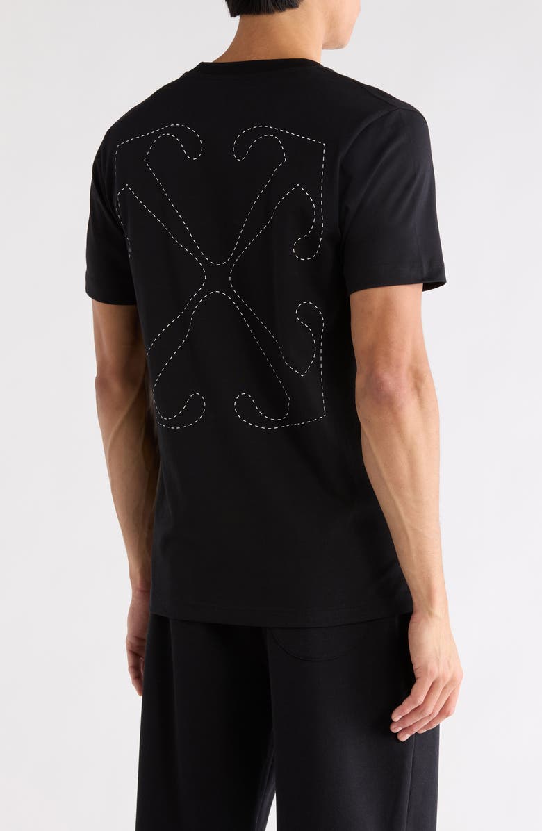 Off-White Stitch Arrow Slim Fit T-Shirt, Alternate, color, Black-White