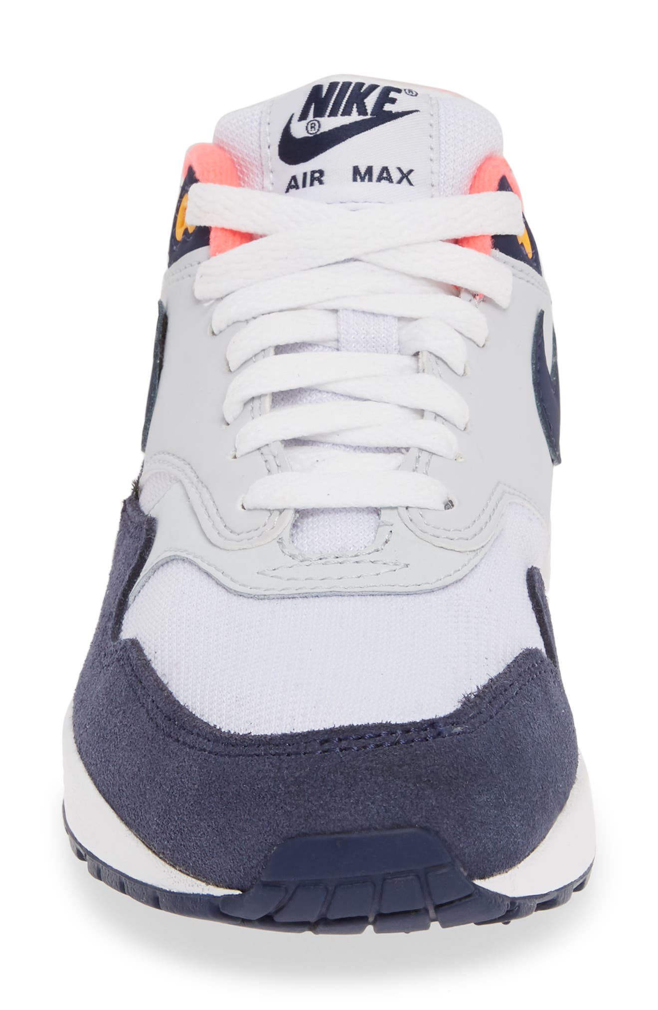 Air Max 1 ND Sneaker, Alternate, color, WHITE/ MIDNIGHT NAVY