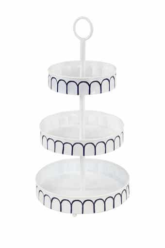 SONOMA SAGE HOME White Metal Farmhouse Tiered Server