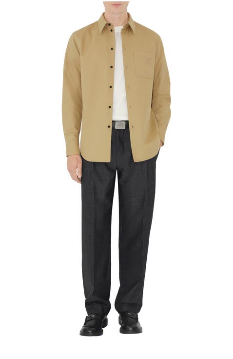 Relaxed Fit Gabardine Overshirt