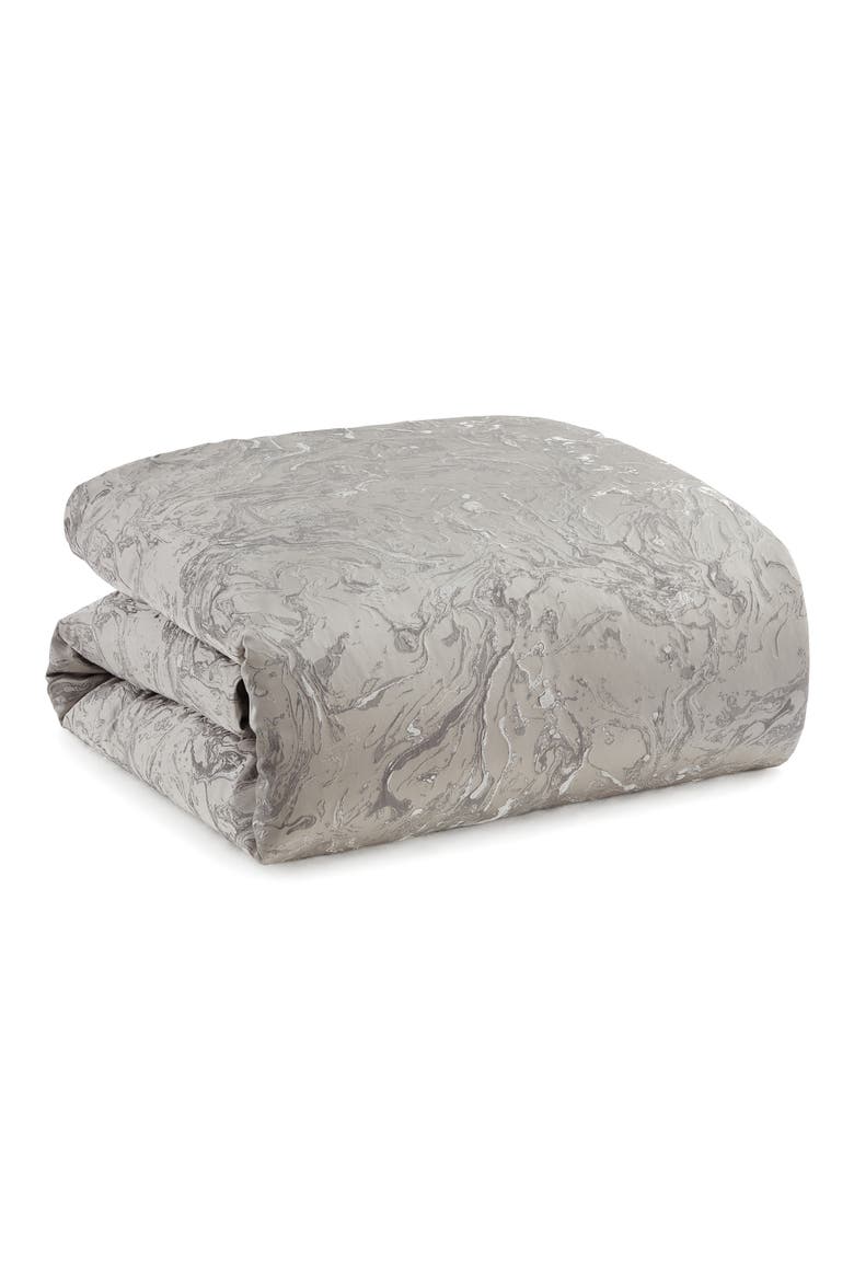 Liquid Marble Duvet Cover, Main, color, PLATINUM