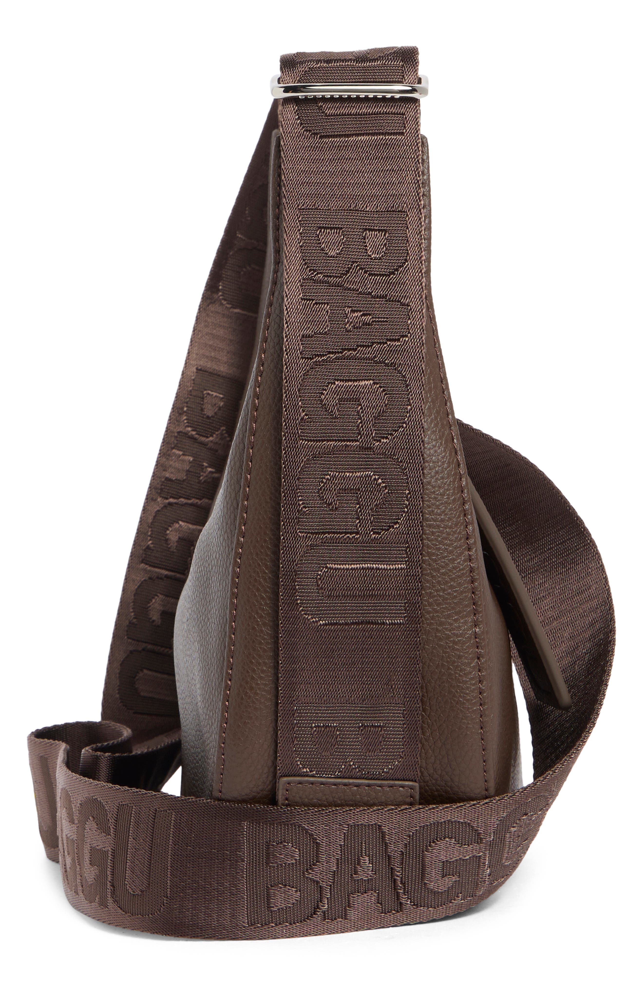 Baggu Small Recycled Leather Crescent Bag, Alternate, color, Brown