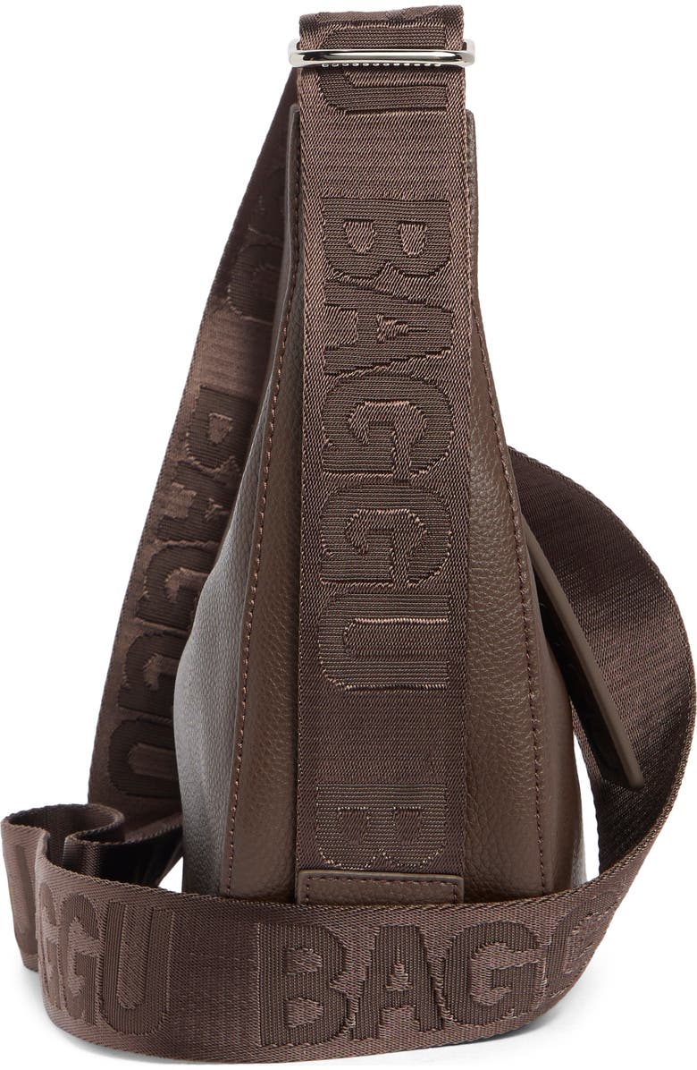 Baggu Small Recycled Leather Crescent Bag, Alternate, color, Brown