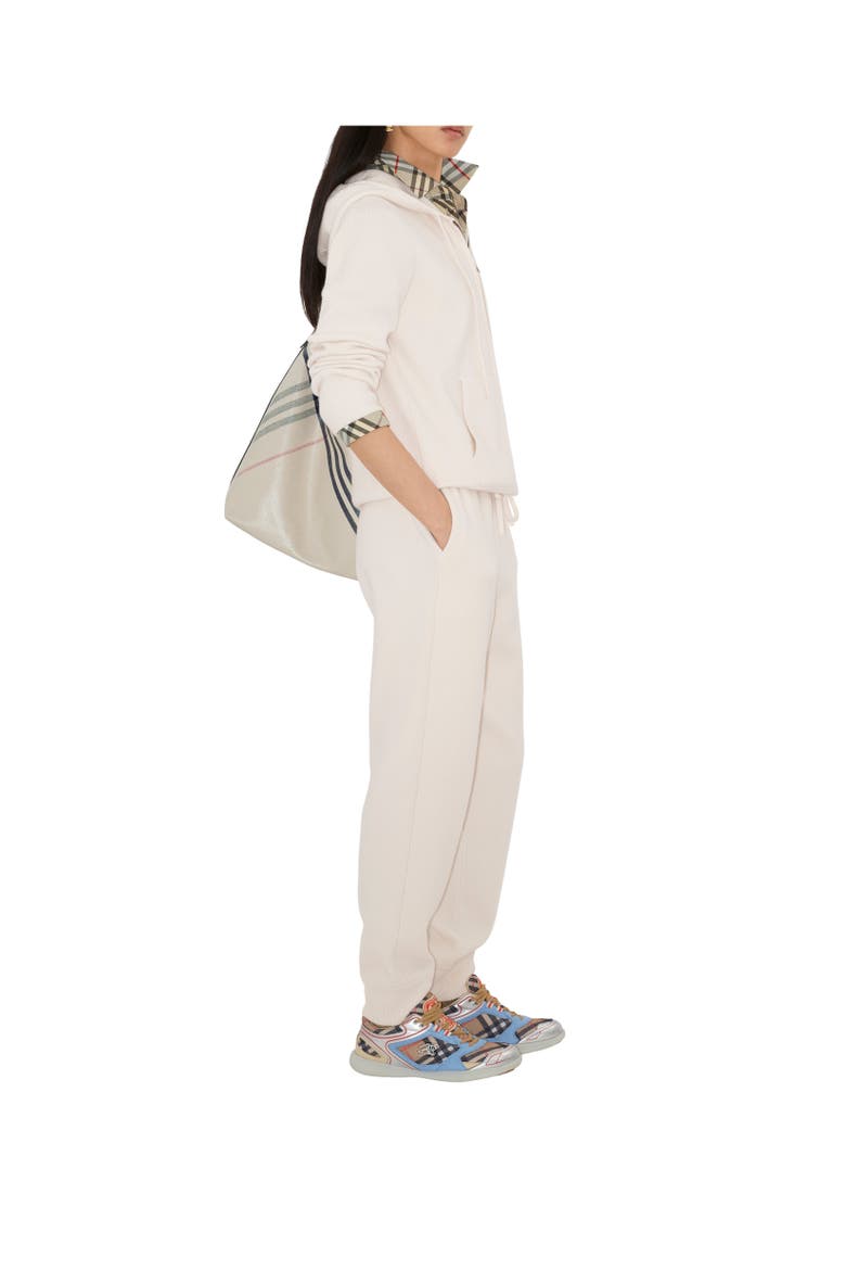 Cashmere Blend Jogging Pants, Alternate, color, Chalk white