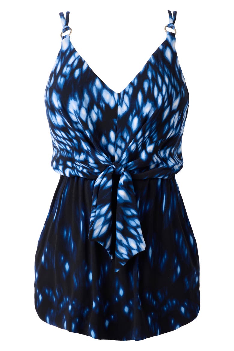 Indio Kami One-Piece Swimdress, Alternate, color, BLUE MULTI