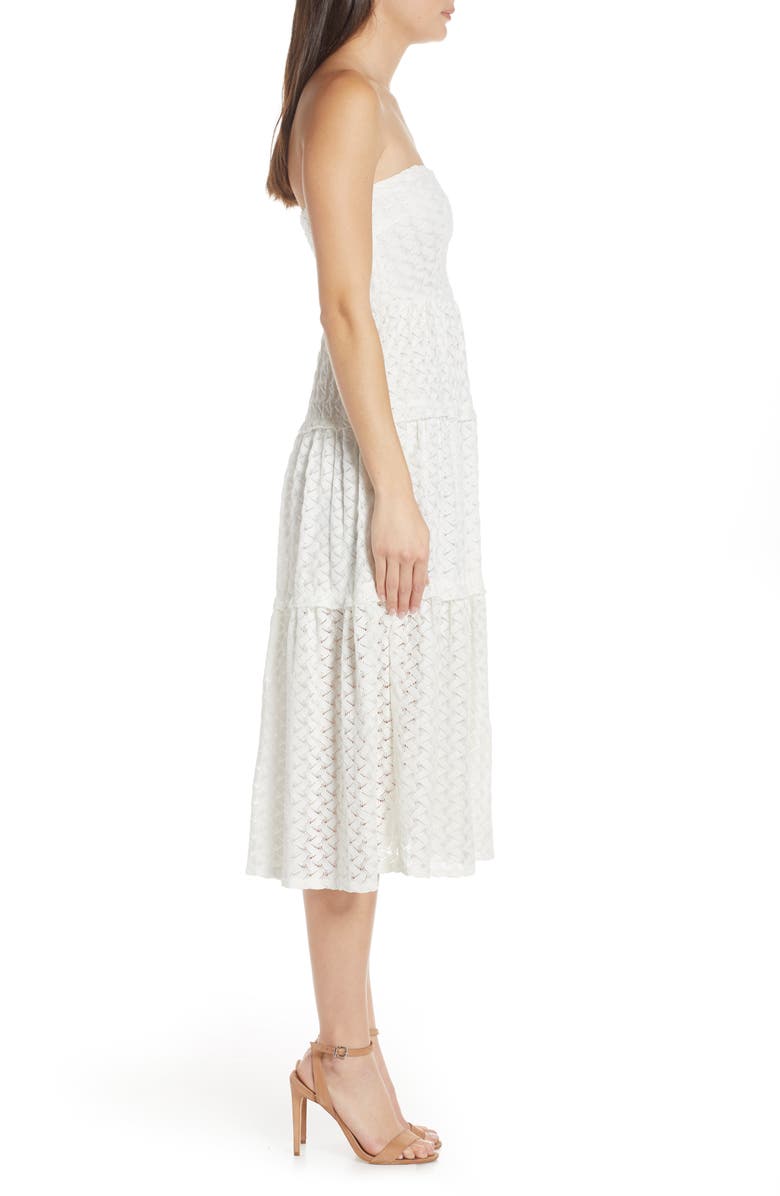 NSR Strapless Lace Midi Dress, Alternate, color, 