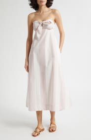 POSSE Rosie Stripe Cotton Strapless Dress