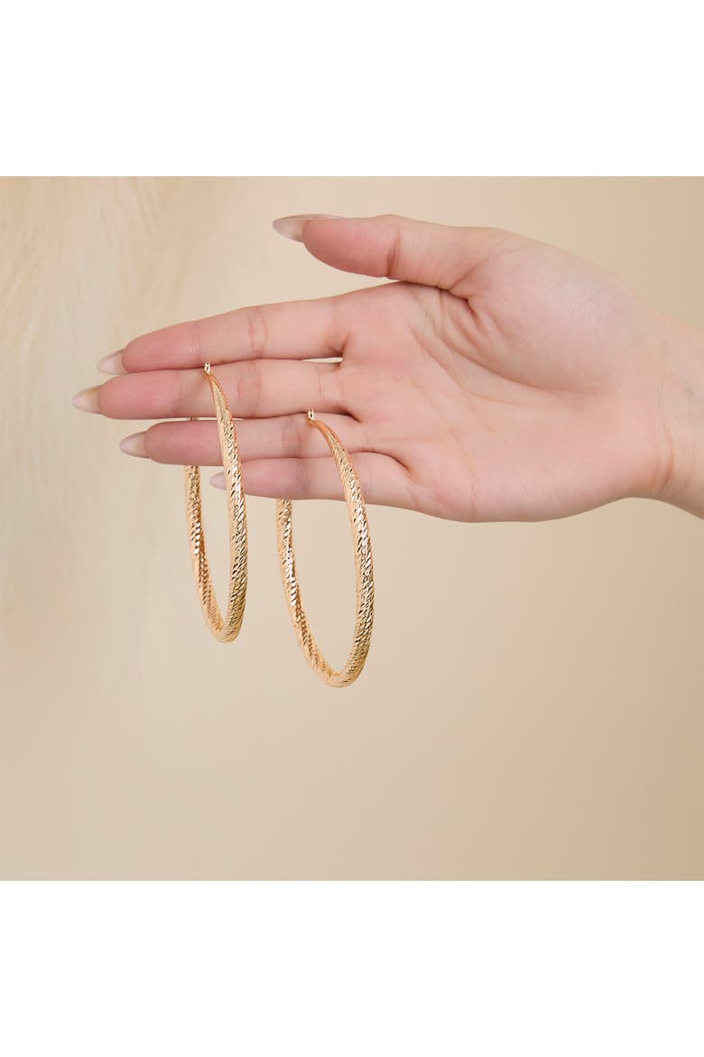 JS Jessica Simpson Wide Textured Hoop Earrings, Alternate, color, Gold