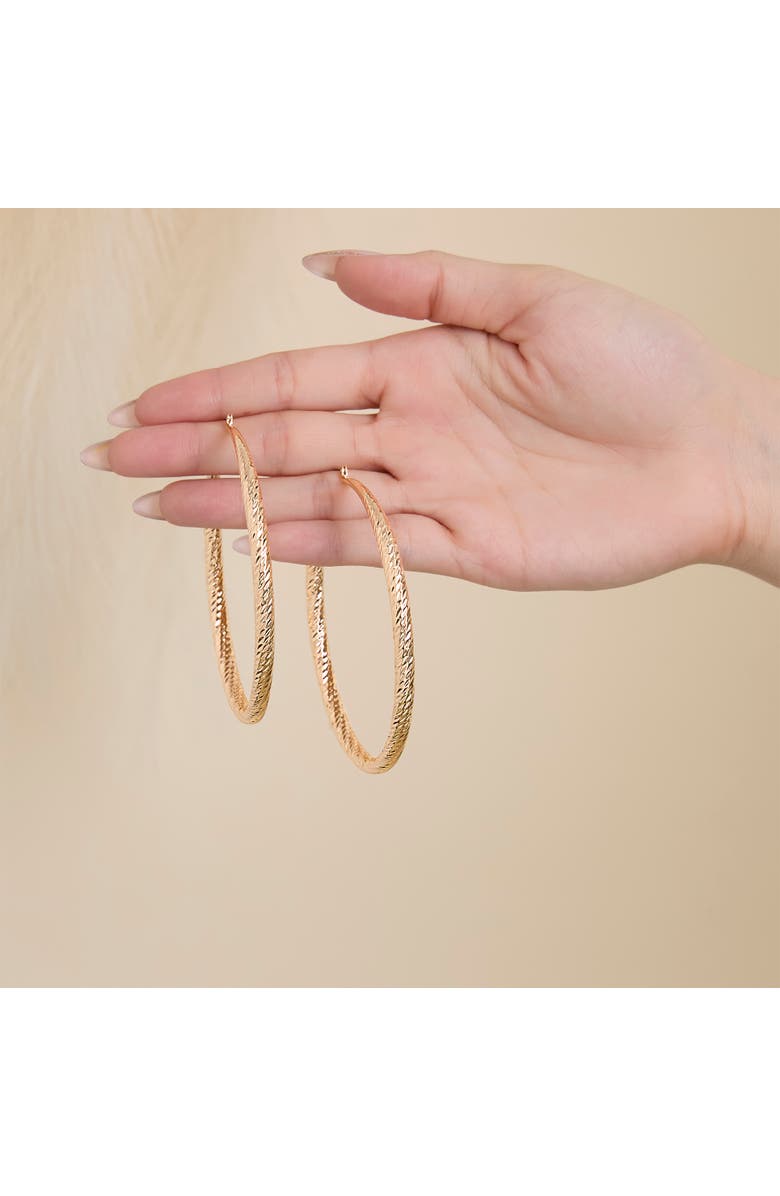 Jessica Simpson Wide Textured Hoop Earrings, Alternate, color, Gold