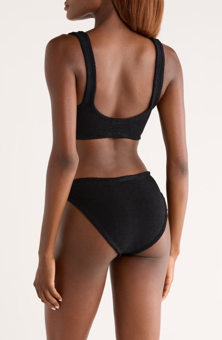 Hunza G Bonnie Crinkle Twist Two-Piece Swimsuit, Alternate, color, Black