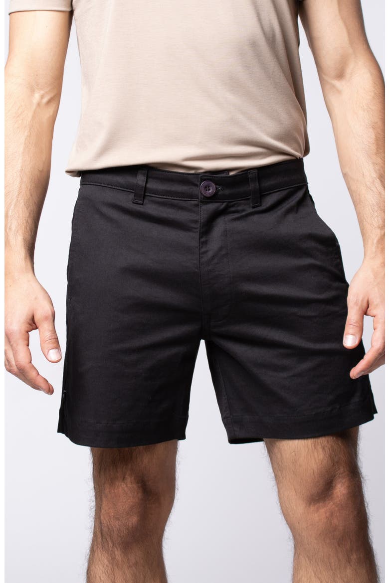 Stretch Cotton Chino Shorts, Main, color, Onyx Stout