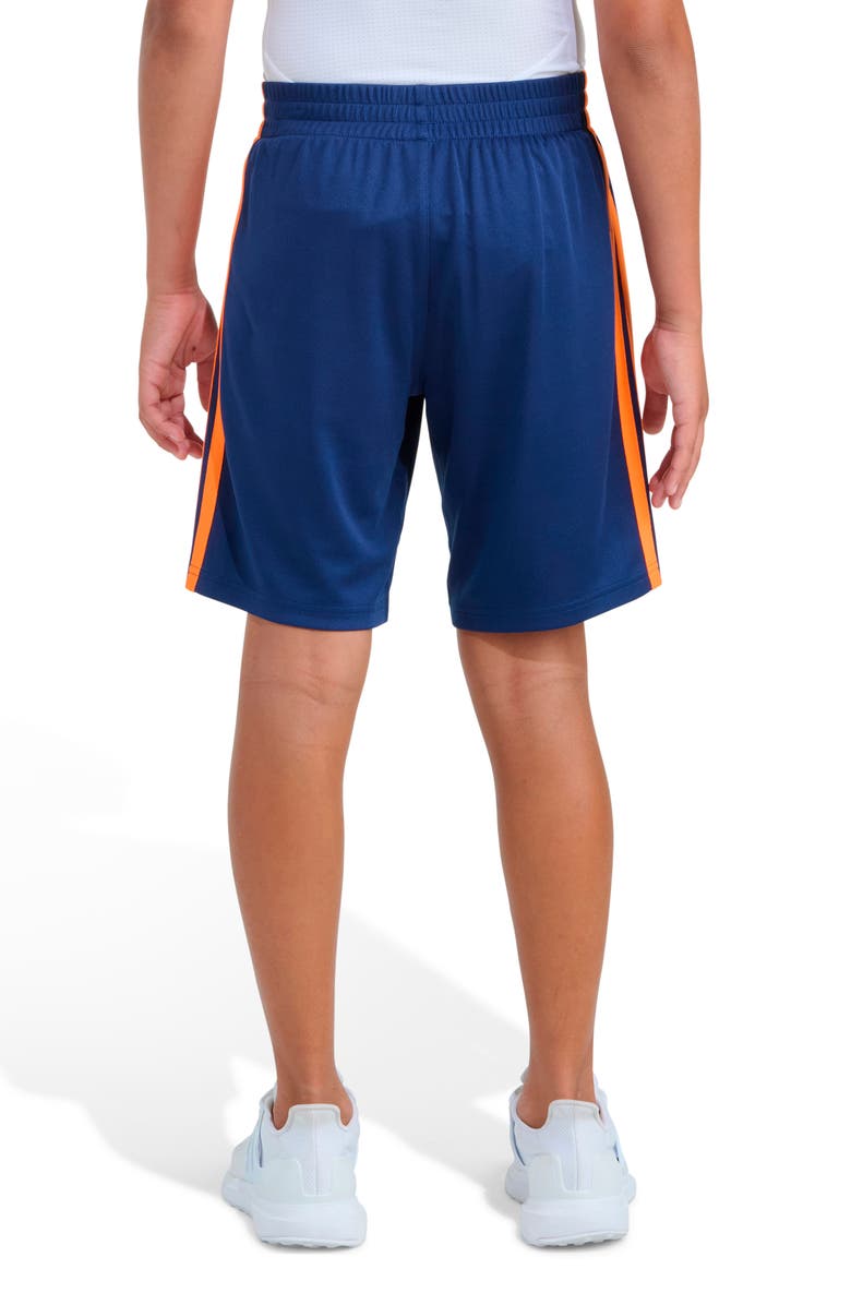 adidas Kids' Essentials 3-Stripes Mesh Shorts, Alternate, color, Navy/ Bright Orange
