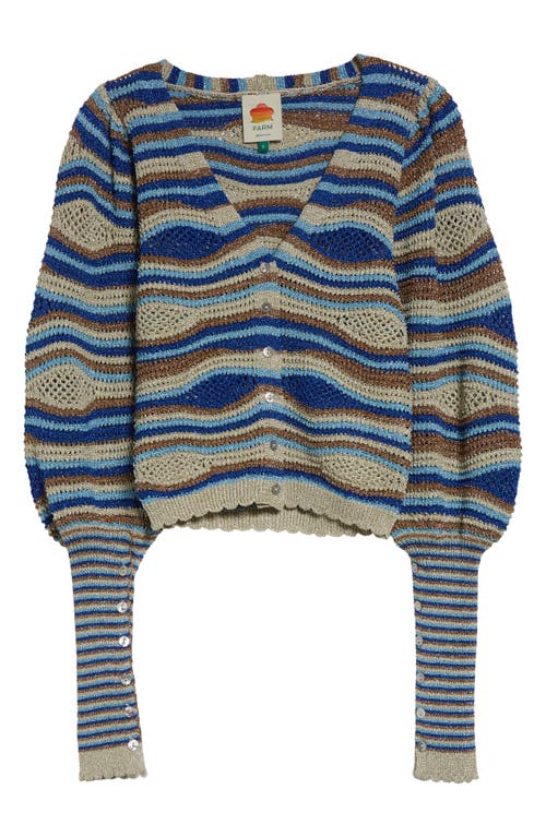 Shop Farm Rio Mixed Waves Striped Maxi Skirt In Blue Multi