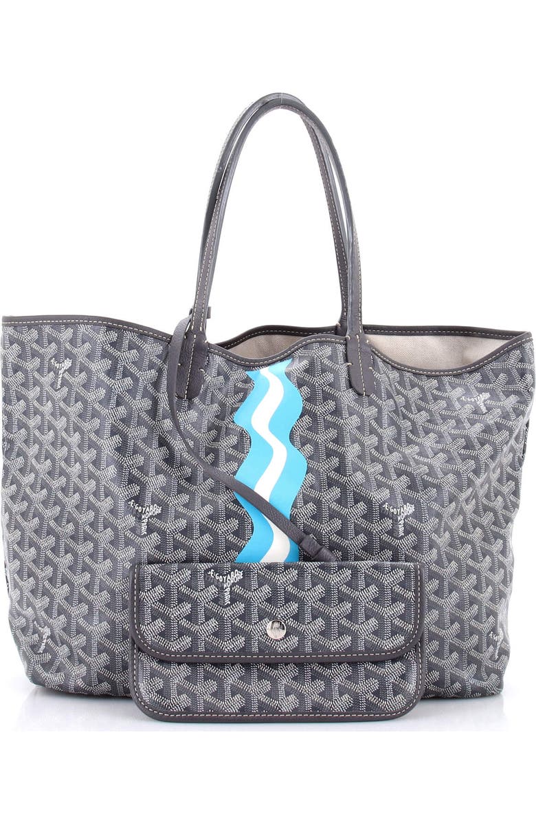 Pre-Owned Goyard Artois Tote Printed Coated Canvas MM, Alternate, color, Blue