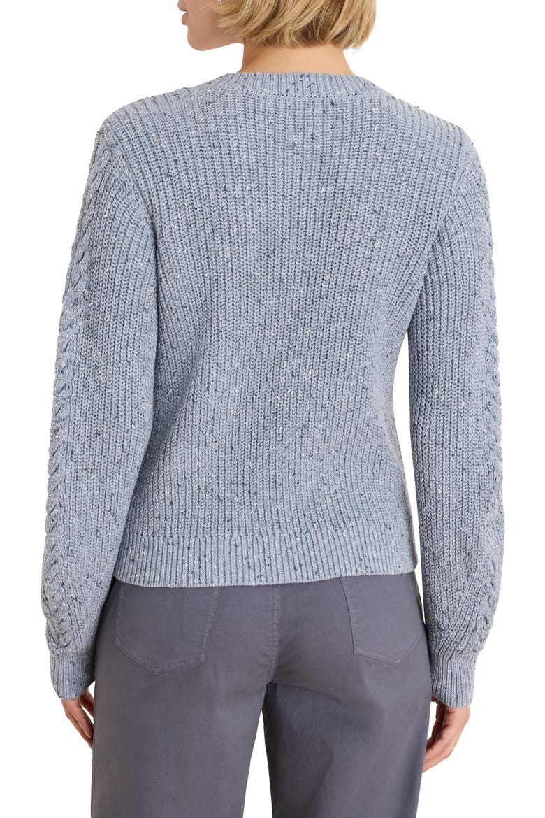 Flecked Shaker Cardigan, Alternate, color, BLUE MIX
