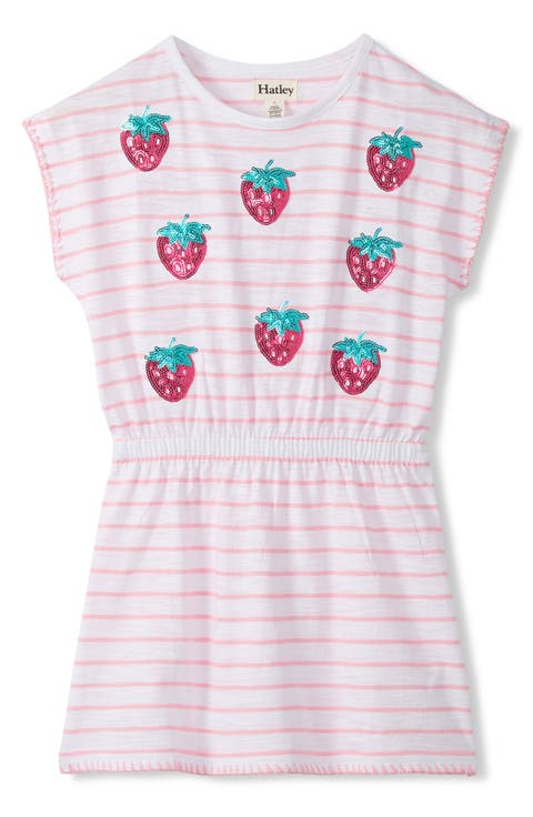 Kids' Strawberry Sequin Cinch Waist Dress (Little Kid & Big Kid)