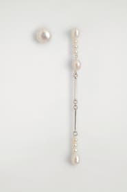 COS Asymmetric Freshwater Pearl Drop Earrings