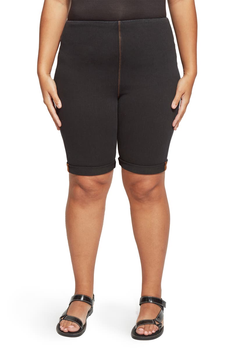 Lysse ́ Stretch Denim High Waist Boyfriend Shorts, Main, color, Midtown Black