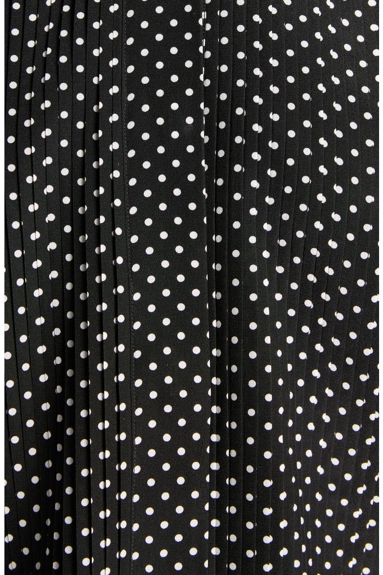Mini Dot Pintuck Crepe Shirt, Alternate, color, BLACK/ OFF WHITE