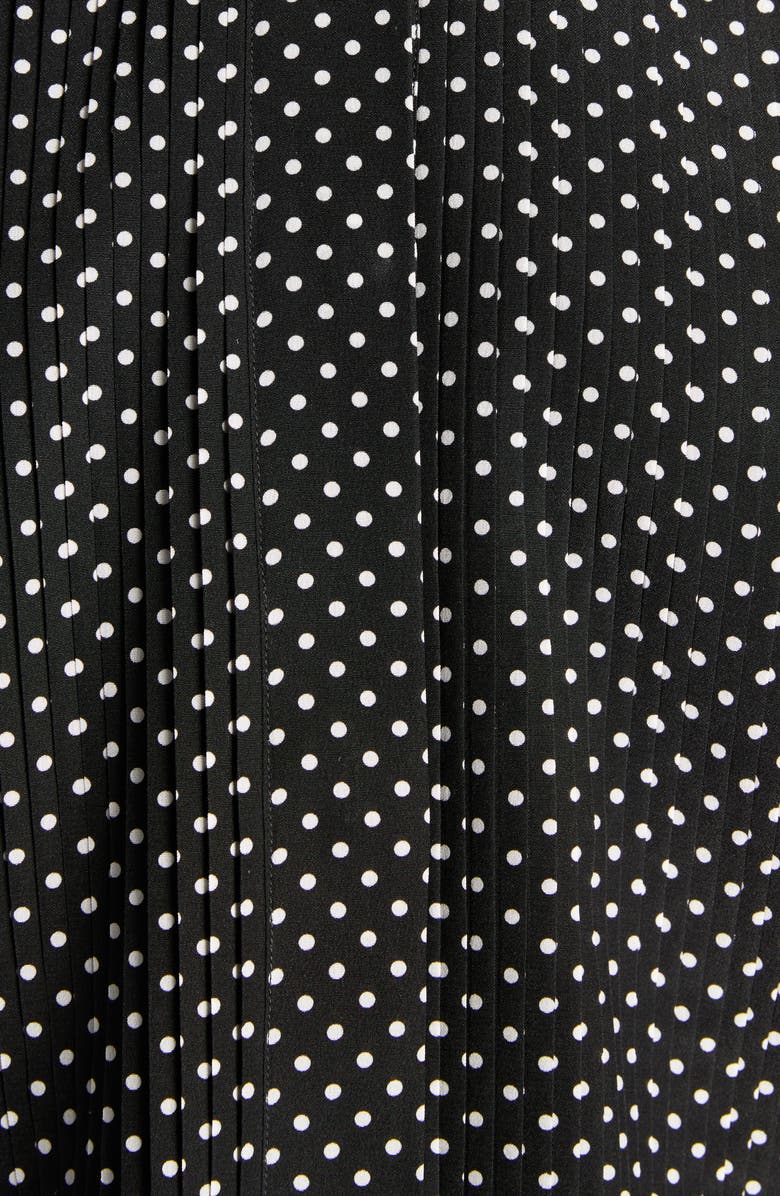TOM FORD Mini Dot Pintuck Crepe Shirt, Alternate, color, Black/ Off White