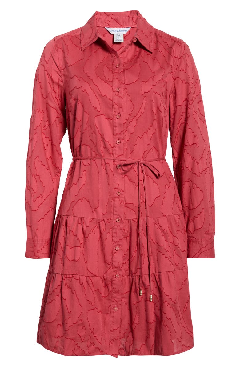 Tommy Bahama Isla Dream Long Sleeve Shirtdress, Alternate, color, Wild Geranium